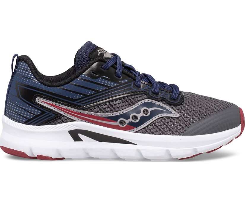 Kids' Saucony Axon Sneakers Grey / Navy / Burgundy | Singapore 831NWYB